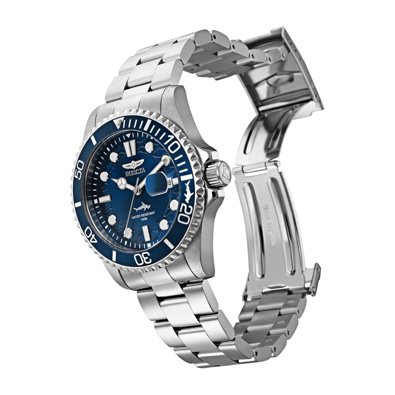 Invicta Reloj de cuarzo Pro Diver para hombre, plateado, de acero inoxidable, sumergible hasta 100 metros