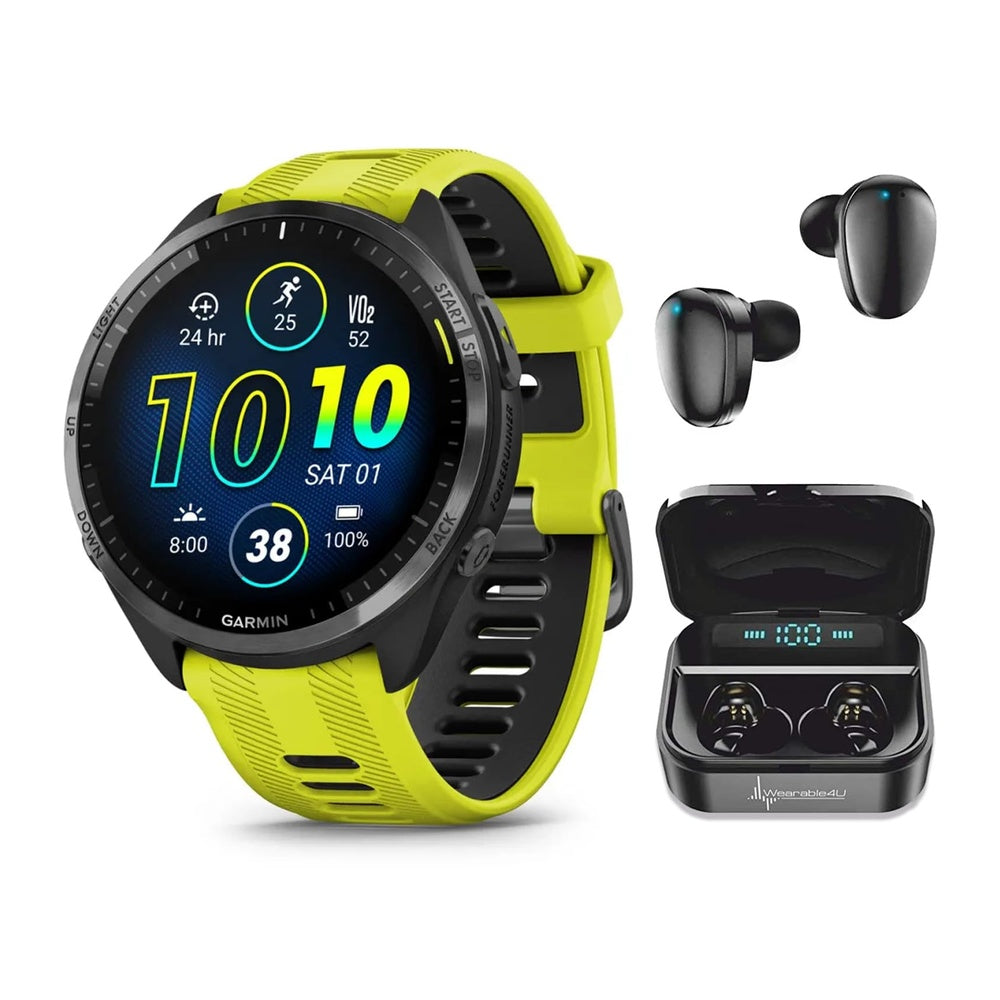 Garmin Forerunner 965 Smartwatch Premium, 1,4 Pulgadas, AMOLED, 32GB, GPS, Gris Carbón Y Amarillo