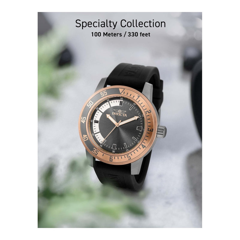 Reloj de cuarzo Invicta Specialty para hombre con correa de silicona, resistente al agua y manecillas luminosas