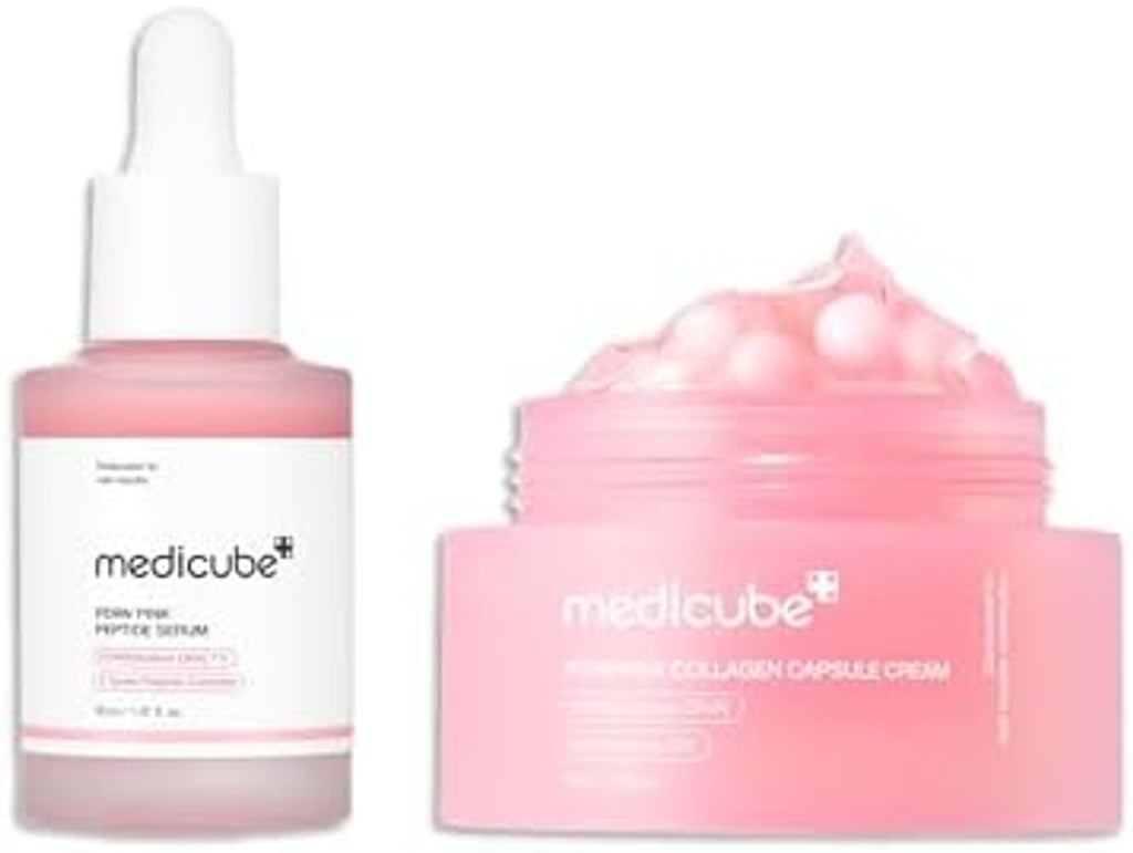 medicube Salmon PDRN Renewal Duo: Salmon DNA PDRN suero de péptido rosa y ADN de salmón PDRN Crema de cápsula de colágeno rosa