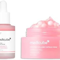 medicube Salmon PDRN Renewal Duo: Salmon DNA PDRN suero de péptido rosa y ADN de salmón PDRN Crema de cápsula de colágeno rosa
