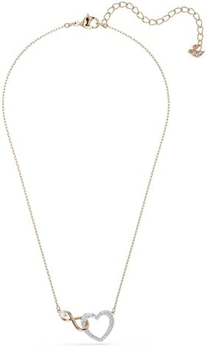 Ofertaza, Swarovski Infinity Heart Jewelry Collection, Rose Gold & Rhodium Tone Finish, Clear Crystals
