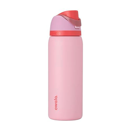 FreeSip Insulated Stainless Steel Water Bottle with Straw for Sports and Travel, BPA-Free Sports Water Bottle, 32 oz, Pink, Angel Food Cake