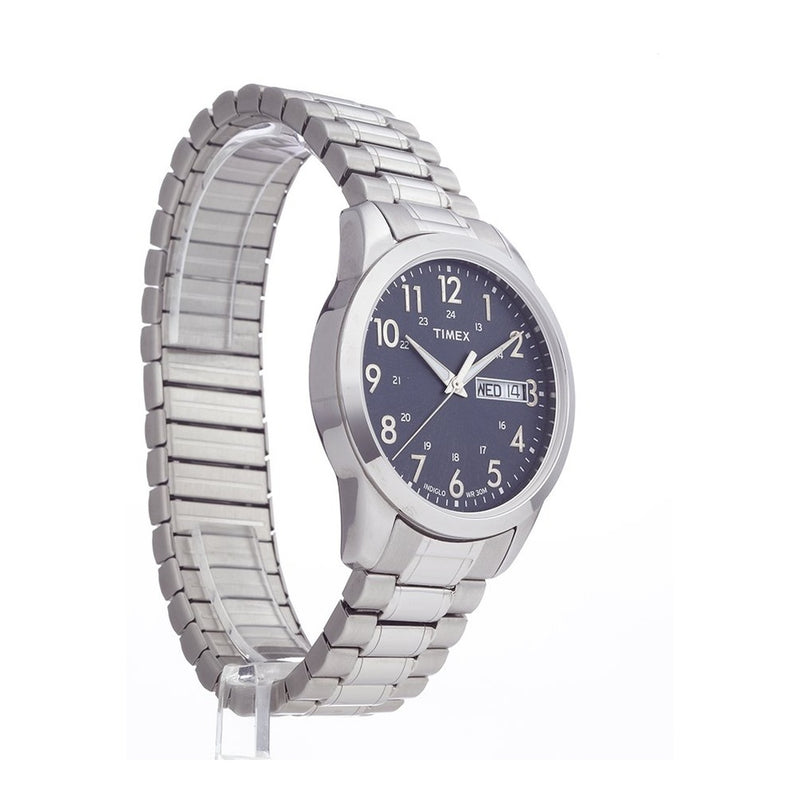 Reloj de pulsera Timex para hombre con caja de acero inoxidable y funciones de calendario y resistencia al agua