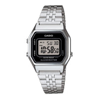 Reloj Digital Retro Casio para Dama en Color Plateado, Modelo LA-680WA-1DF