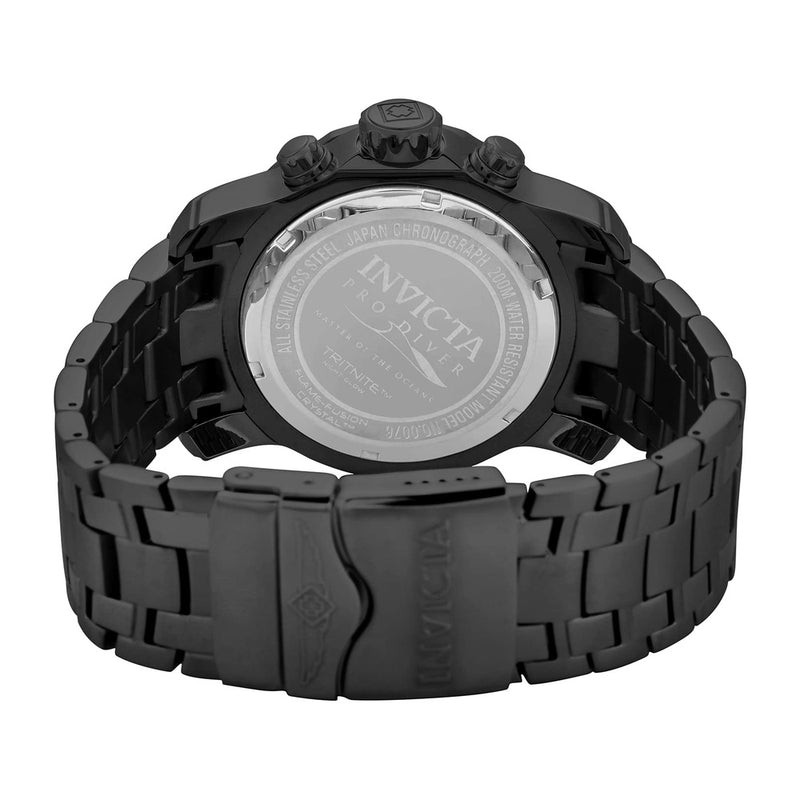 Reloj cronógrafo de cuarzo Invicta Pro Diver con correa de acero inoxidable plateado y esfera negra para hombre, modelo 0073