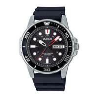 Casio MTPS110 Serie, Reloj análogo unisex con caja de acero inoxidable y estilo de buceo, resistente al agua y energía solar