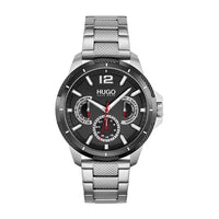 HUGO #Sport - Reloj casual multifunción para hombre con pulsera de acero inoxidable, diseño audaz y elegante azul