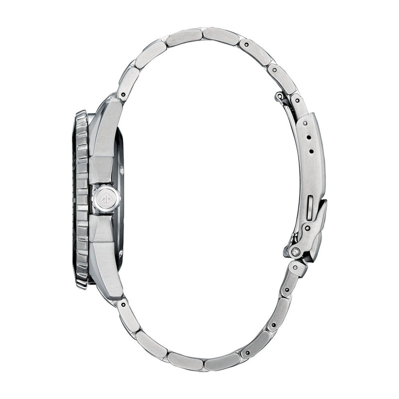 Citizen Eco-Dive Promaster Dive, reloj de pulsera de acero inoxidable plateado para hombre con esfera verde, 3 manecillas y calendario