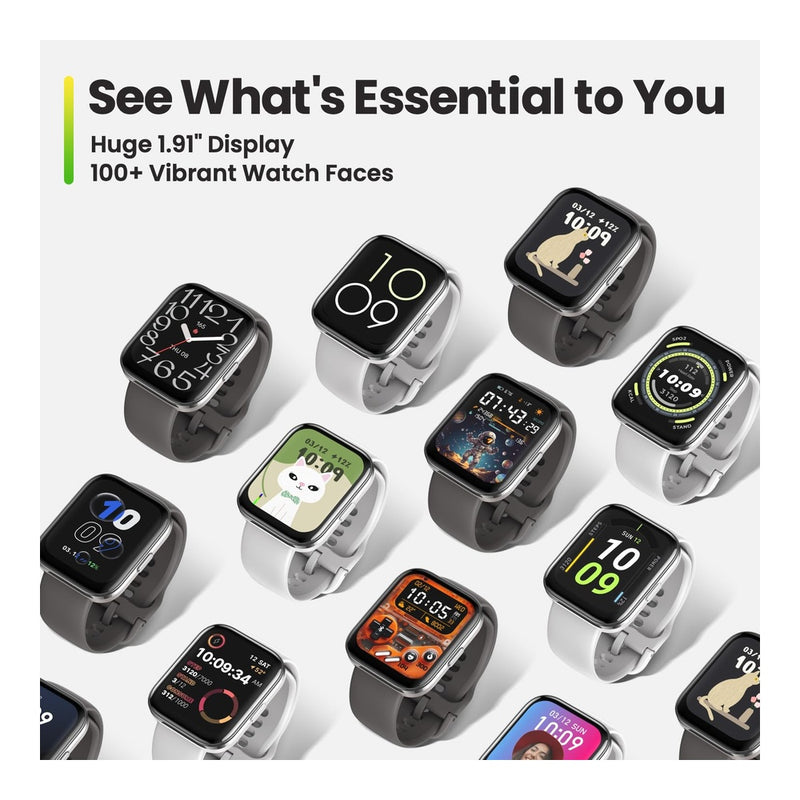 Amazfit Bip 5 Core - Reloj inteligente con duración de batería de 11 días, 120+ modos deportivos, monitor de salud, Negro