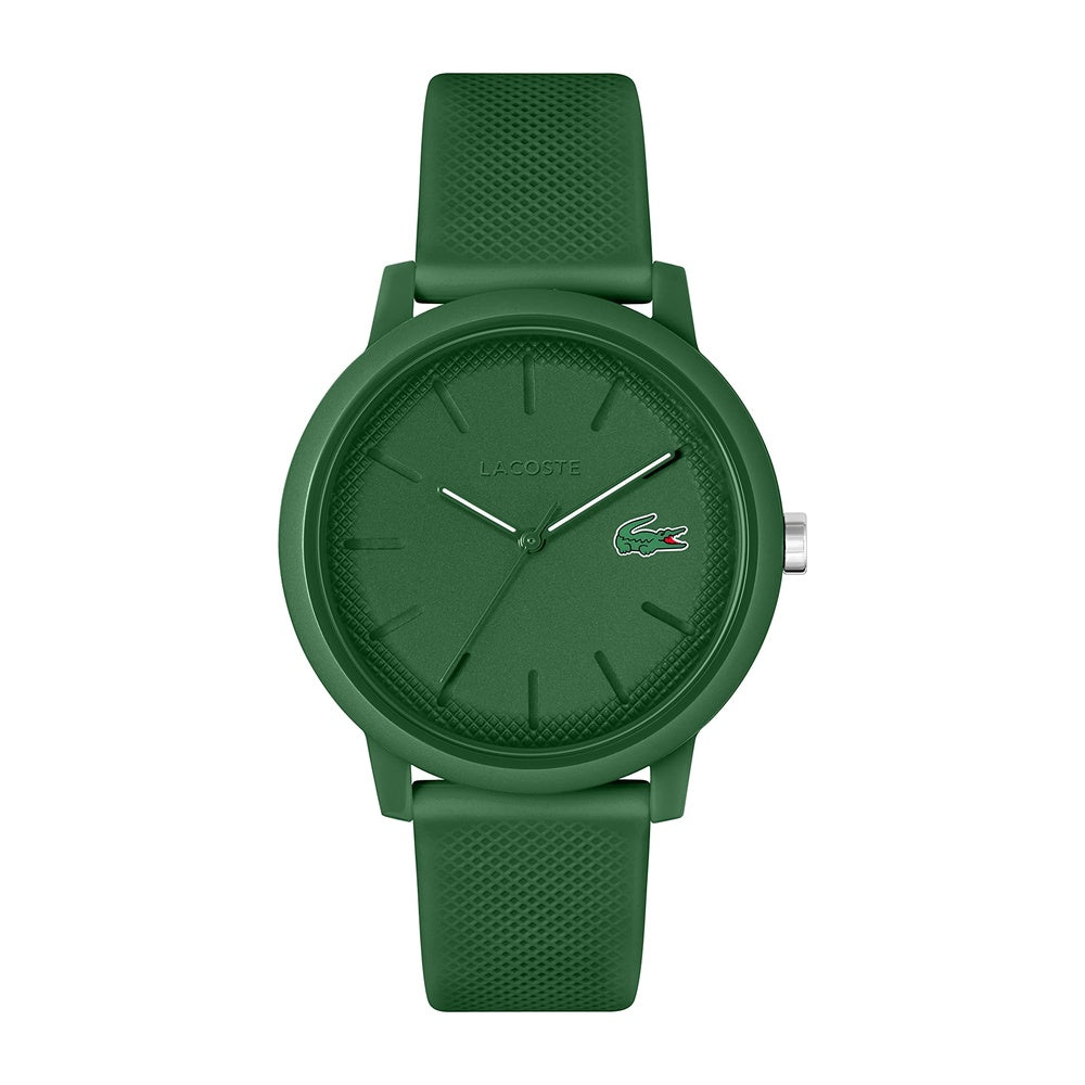 Lacoste TR90 12.12 - Reloj de cuarzo para hombre con correa de goma verde, diseño deportivo y fashion