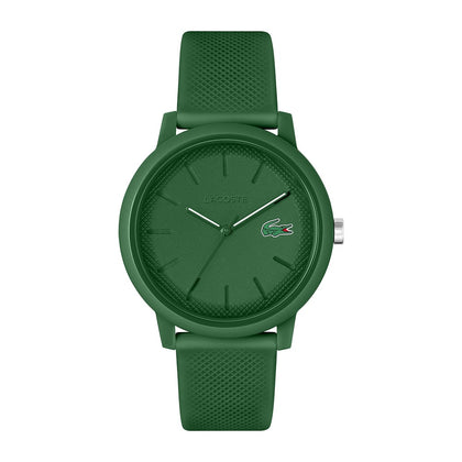 Lacoste TR90 12.12 - Reloj de cuarzo para hombre con correa de goma verde, diseño deportivo y fashion