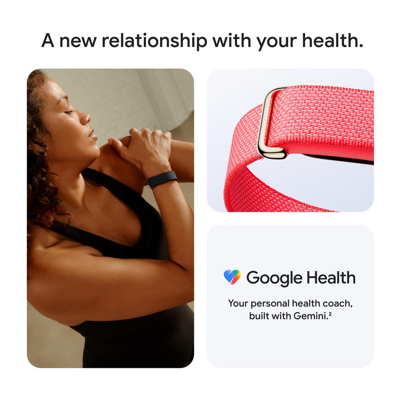 Google Fitbit Air, rastreador de actividad sin pantalla, con seguimiento fitness, ritmo cardíaco y sueño. Coaching IA personalizado