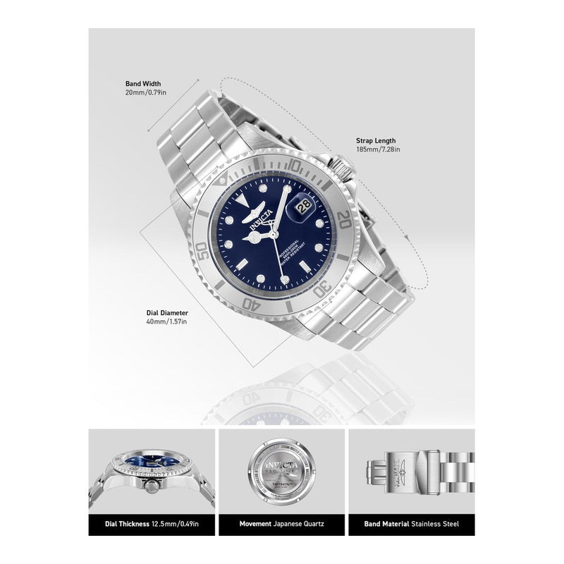 Invicta Pro Diver 34023 Reloj de Acero Inoxidable para Hombre con Esfera Azul y Movimiento de Cuarzo