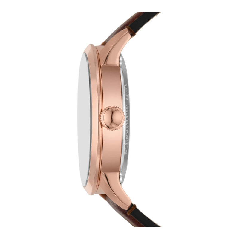 Reloj Fossil Townsman Automático de acero inoxidable y cuero, estilo esqueleto, resistente al agua hasta 50 metros