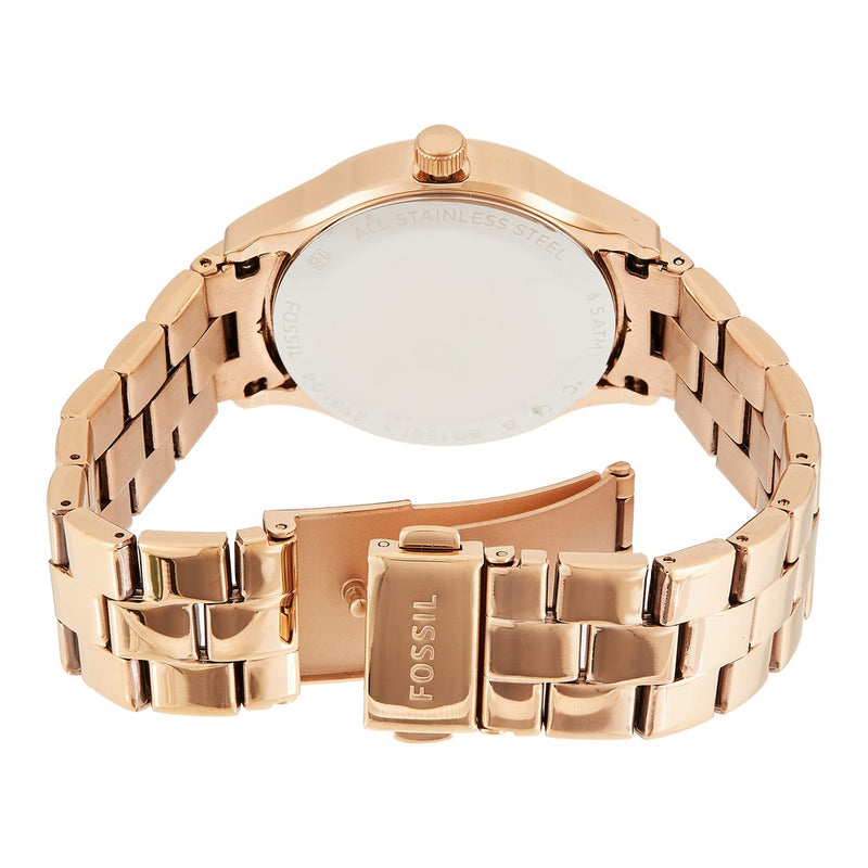 Reloj multifunción de acero inoxidable color oro rosa de Fossil