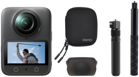 DJI Osmo 360 Essential Combo, 360 Action Camera | 1-Inch 360° Imaging, Native 8K 360° Video, 4K/120fps & 170° Boost Video, 1.2m Invisible Selfie Stick Kit