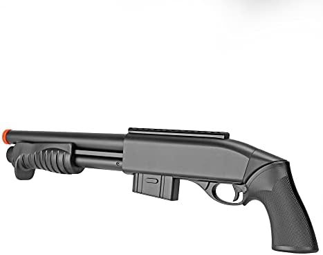 BBTac Airsoft Shotgun Shorty Pump Action Spring Airsoft Gun M401 Powerful FPS with Clip