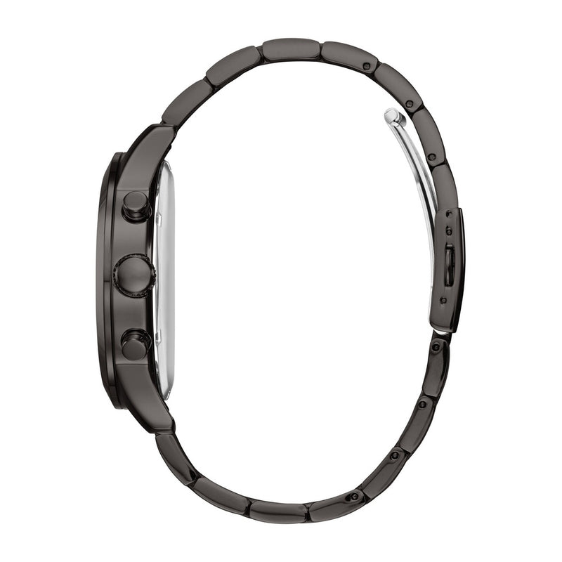 Reloj cronógrafo GUESS de acero inoxidable, resistente al agua, con cronógrafo, dial gris y correa de acero inoxidable