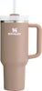 STANLEY Quencher H2.0 Tumbler with Handle and Straw 40 oz | Flowstate 3-Position Lid | Cup Holder Compatible for Travel | Insulated Stainless Steel Cup | BPA-Free | Almond Rose