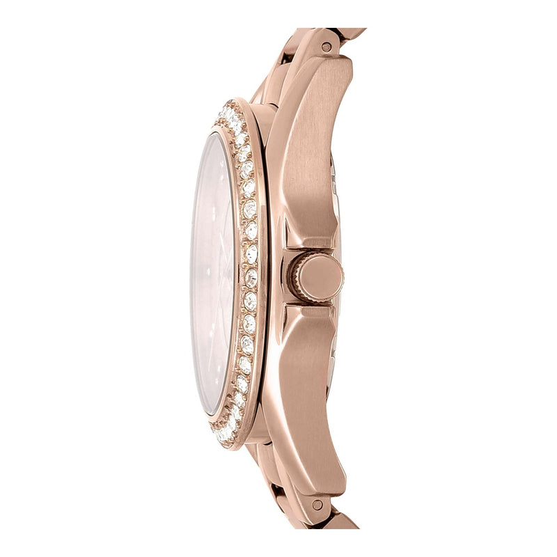 Reloj de pulsera multifuncional Fossil Riley para mujer, acero inoxidable, cronógrafo, resistente al agua, oro rosa