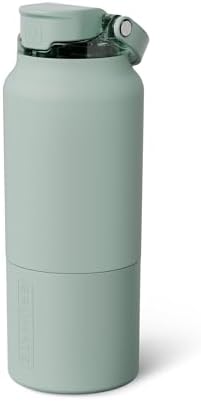 BrüMate Rise 25oz Water Bottle With 100% Leakproof Covered Silicone Straw | Insulated Stainless Steel Water Bottle | Cup-Holder Friendly | Fast Flow | Soft Sip Silicone Spout | BPA-Free (Matte Black)