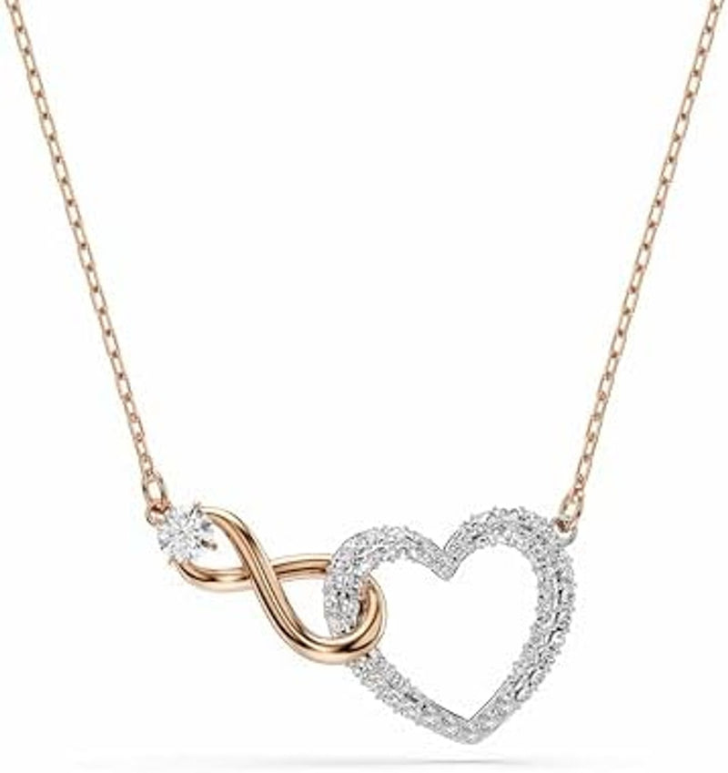 Ofertaza, Swarovski Infinity Heart Jewelry Collection, Rose Gold & Rhodium Tone Finish, Clear Crystals