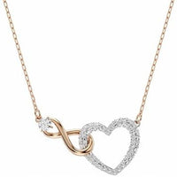 Ofertaza, Swarovski Infinity Heart Jewelry Collection, Rose Gold & Rhodium Tone Finish, Clear Crystals