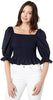 Tommy Hilfiger Womens Smocked Peplum Shirt Blouse