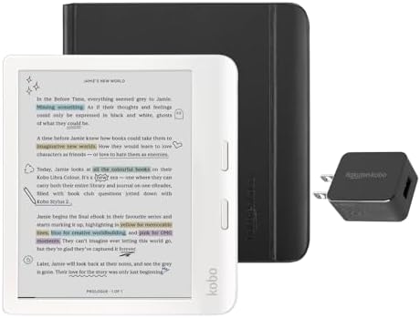 Kobo Libra Colour White eReader with Case Bundle