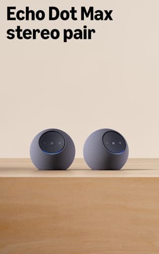 Amazon Echo Dot Max (newest model), Alexa speaker with room-filling sound and nearly 3x bass, Great for living rooms and medium-sized spaces, Designed for Alexa+, Graphite