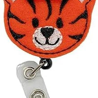 Tiger Pediatric Nurse Badge Reel, Retractable Animal RN ID Holder, Pediatrician Name Tag Clip (belt clip)