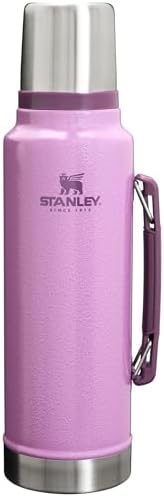 Stanley Classic Legendary Vacuum Bottle 1.0 qt | Wide Mouth with Leakproof Cup Lid | Keep Drinks Hot or Cold | Packable for Travel | Insulated Stainless Steel Thermos | BPA-Free | Hammertone Silver