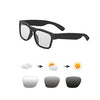 OhO Smart Glasses,Safety Glasses with Bluetooth Speaker,Indoor/Outdoor UV Protection and Voice Control,Unisex(Blue Light Lens)