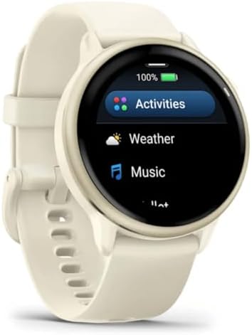 Garmin vívoactive® 6, Health & Fitness GPS Smartwatch, 42mm, Bone | 24/7 Health Monitoring, Built-In Sports Apps, Sleep Coach, Body Battery™ Energy Monitoring, Daily Suggested Workouts
