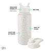 Simple Modern Water Bottle with Straw and Chug Lid Vacuum Insulated Stainless Steel Metal Thermos Bottles | Reusable Leak Proof BPA-Free Flask for Sports Gym | Summit Collection | 32oz, Cream Leopard
