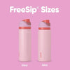 FreeSip Insulated Stainless Steel Water Bottle with Straw for Sports and Travel, BPA-Free Sports Water Bottle, 32 oz, Pink, Angel Food Cake