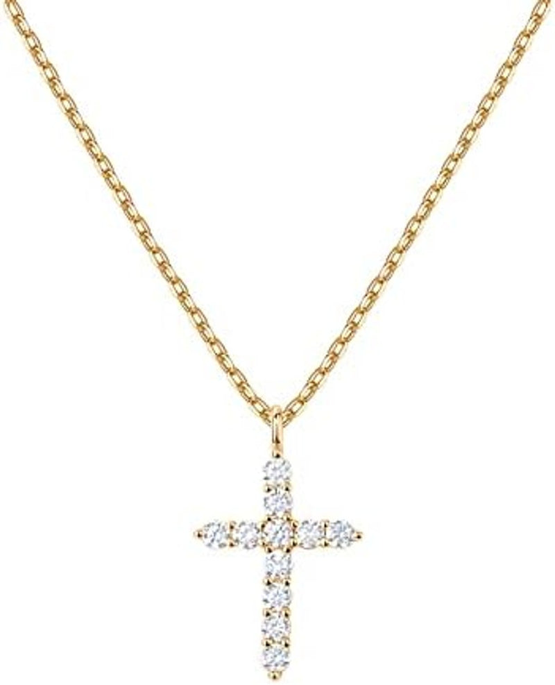 Ofertaza, PAVOI 14K Gold Plated Cubic Zirconia Cross Necklace