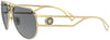 Versace VE 2225 100287 Gold Metal Aviator Sunglasses Grey Lens