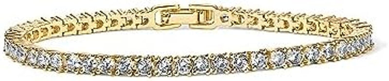 Ofertaza, PAVOI 14K Gold Plated 3mm Cubic Zirconia Classic