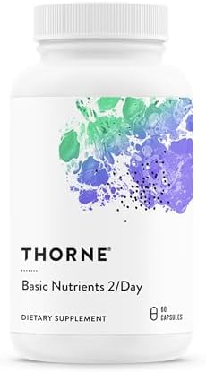 THORNE - Basic Nutrients 2/Day - Comprehensive Daily Multi-Vitamin with Optimal Bioavailability - Vitamin & Mineral Formula - Third-Party Certified - Gluten, Dairy & Soy-Free - 60 Capsules