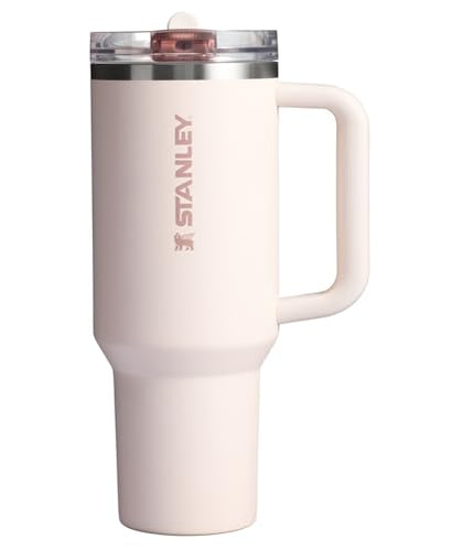 Stanley Quencher ProTour Flip Straw Tumbler with Leakproof Lid 40 oz | Built-In Straw & Handle | Cupholder Compatible for Travel | Insulated Stainless Steel Cup | BPA-Free | Rose Quartz