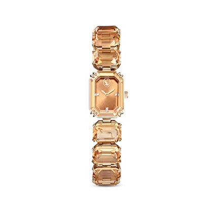 Swarovski Watch, Octagon Cut Crystal Bracelet Band, Brown, Champagne Gold-Tone Finish