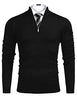 COOFANDY Men's Quarter Zip Up Sweaters Slim Fit Lightweight Mock Neck Pullover Casual Polo Sweaters