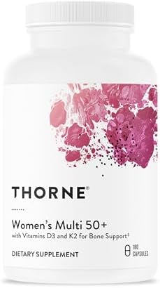 THORNE - Women's Multi 50+ - Comprehensive Daily Multi with Vitamins A, B6, B12, C, D, E, K, Zinc & More - Support Heart, Brain, Bone & Immune Health* - Third-Party Certified - 180 Capsules