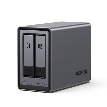 UGREEN NASync DXP2800 2-Bay Desktop NAS, Intel N100 Quad-core CPU, 8GB DDR5 RAM, 2.5GbE, 2X M.2 NVMe Slots, 4K HDMI, Network Attached Storage (Diskless)