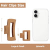 12 Pack Square Claw Clips, Large and Small Hair Claw Clips for Women Thick Thin Hair (Neutral)