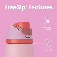 Ofertaza, Owala FreeSip Insulated Stainless Steel Water 32 oz, Pink, Angel Food Cake