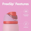 FreeSip Insulated Stainless Steel Water Bottle with Straw for Sports and Travel, BPA-Free Sports Water Bottle, 32 oz, Pink, Angel Food Cake