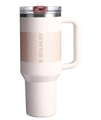 Stanley Quencher ProTour Flip Straw Tumbler with Leakproof Lid 40 oz | Built-In Straw and Handle | Cup Holder Compatible for Travel | Insulated Stainless Steel Cup | BPA-Free | Rose Quartz Fade